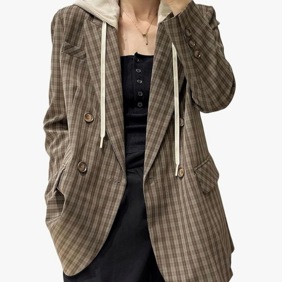 NWT Hooded Oversize Blazer Jacket for Women - Picture 2 of 5